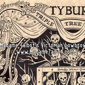 Tyburn Triple Tree Gallows Hanging Tree Execution Victorian Lowbrow Poster image 2