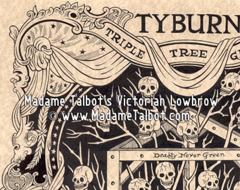 Tyburn Triple Tree Gallows Hanging Tree Execution Victorian Lowbrow Poster image 2