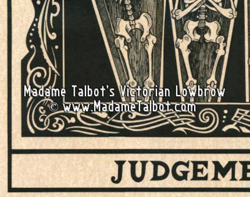 The Judgement Tarot Poster Hand Illustrated in Pen and Ink by Madame Talbot image 4