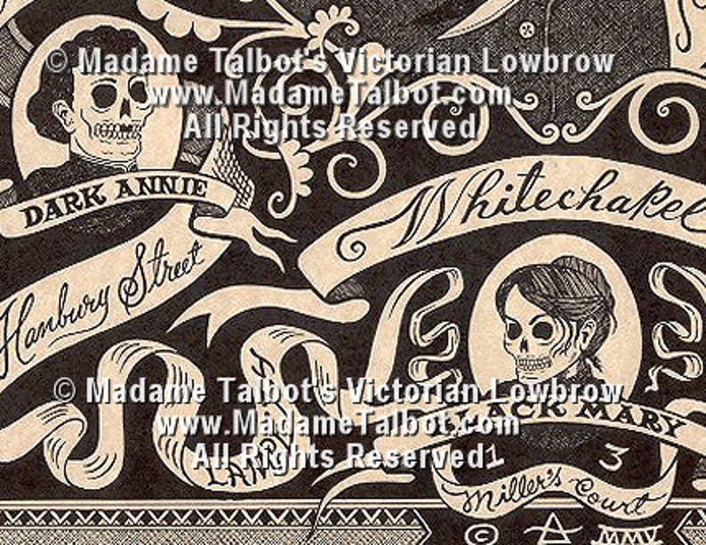 Madame Talbot's Victorian Lowbrow Victorian London Jack the Ripper Skull Devil Poster image 3