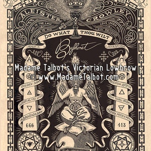 Madame Talbot's Aleister Crowley Baphomet Victorian Lowbrow Occult Magick OTO Poster image 1