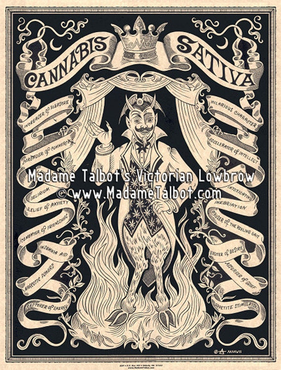 That Old Devil Cannabis Sativa Marijuana Weed Pot Victorian