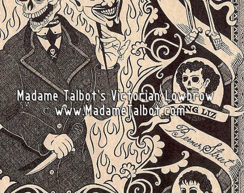 Madame Talbot's Victorian Lowbrow Victorian London Jack the Ripper Skull Devil Poster image 2