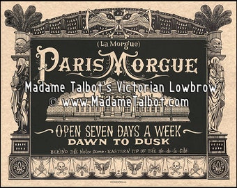 Paris Morgue Death House Victorian Lowbrow Cadaver Poster