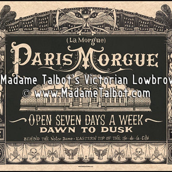 Paris Morgue Death House Victorian Lowbrow Cadaver Poster