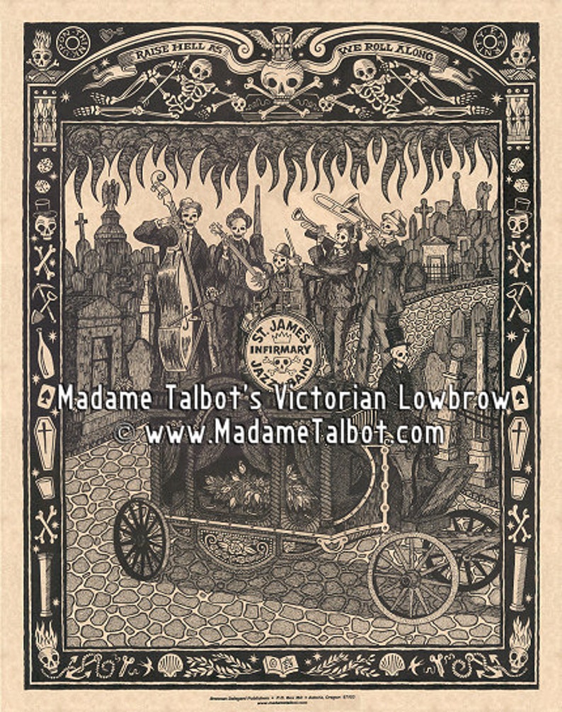 St. James Infirmary New Orleans Jazz Funeral Skeleton Victorian Lowbrow Poster image 1