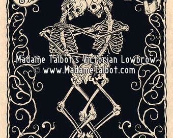 Madame Talbot's Victorian Lowbrow Till Death Do Us Part Skeleton Wedding Valentine Poster