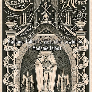 Paris Cabaret du Néant Glow in the Dark Poster (Cabaret of Death) Gothic Lowbrow Skeleton