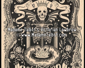 Skull Alchemy Ribcage Skeleton Skull Gothic Lowbrow Occult Poster