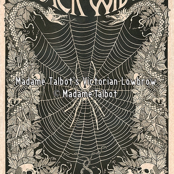 Black Widow Spider Skeleton Victorian Lowbrow Poster