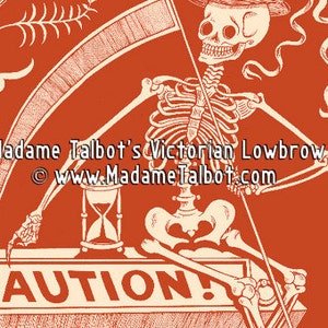 Red Poison Label Skeleton Beware Poster Madame Talbot's Victorian Lowbrow image 3