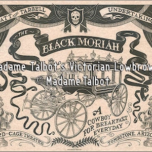Tombstone Black Moriah Funeral Hearse Undertaker Victorian Lowbrow Poster
