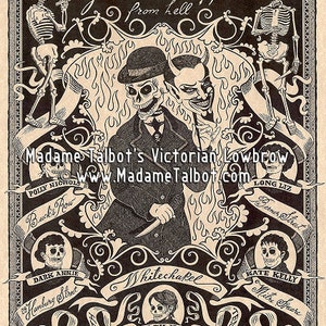 Madame Talbots viktorianischer Lowbrow viktorianischer London Jack the Ripper Schädel Teufel Poster