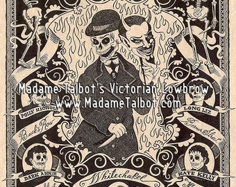 Madame Talbot&#39;s Victorian Lowbrow Victorian London Jack the Ripper Skull Devil Poster