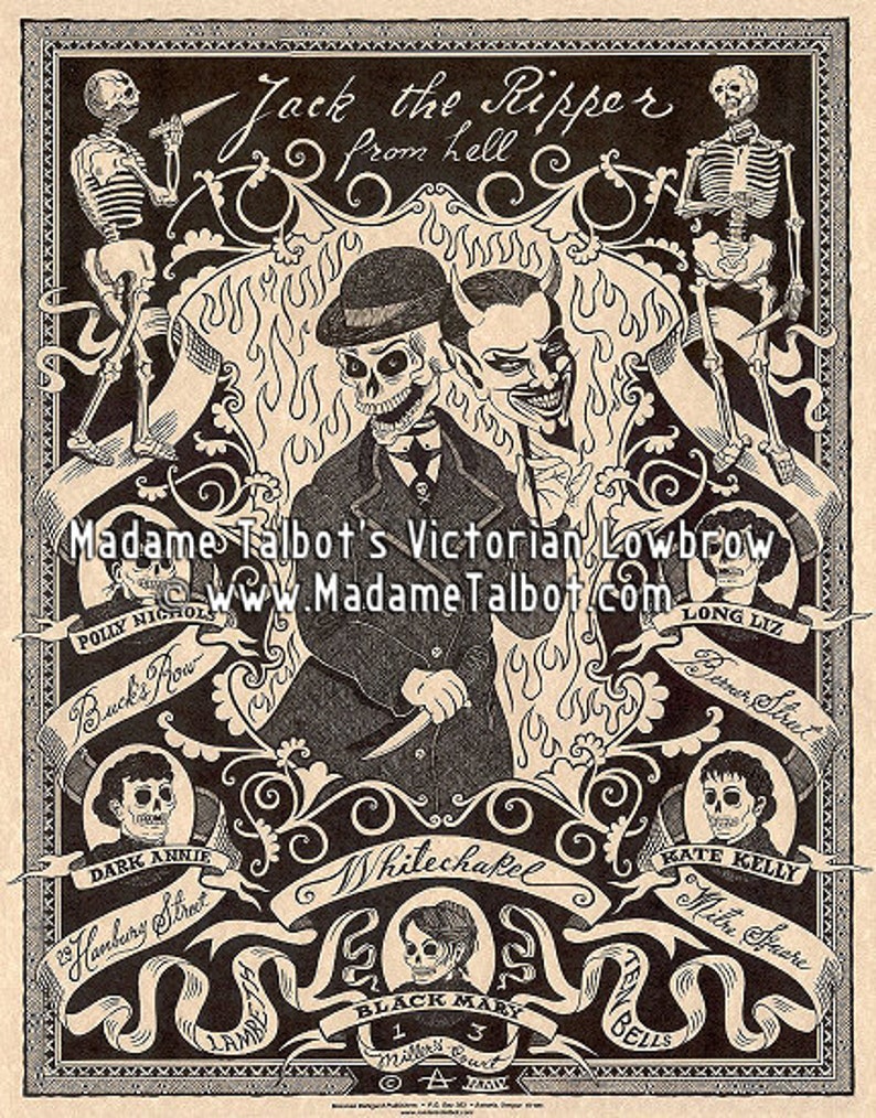 Madame Talbot's Victorian Lowbrow Victorian London Jack the Ripper Skull Devil Poster image 1