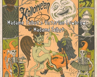 Madame Talbot's Victorian Lowbrow Halloween Dancing Witch Devil Poster