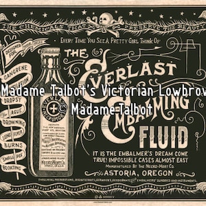 Everlast Necromort Embalming Fluid Mortician Undertaker Burial Victorian Lowbrow Poster