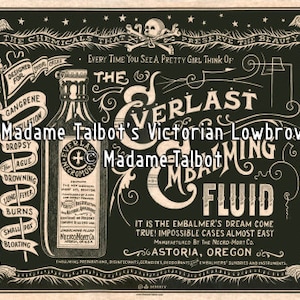 Everlast Necromort Embalming Fluid Mortician Undertaker Burial Victorian Lowbrow Poster