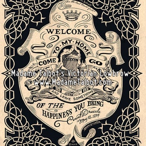 Count Dracula&#39;s Vampire Greeting Gothic Lowbrow Victorian Castle Poster