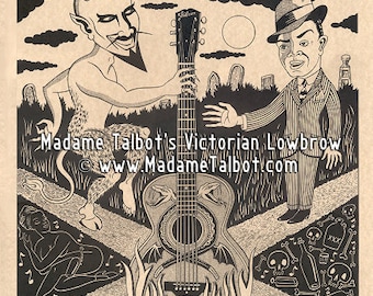 Devil at the Crossroads Delta Blues Poster Madame Talbot's