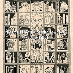 Bagliore armadietto curiosità nel cranio scuro morboso anatomia del Victorian Lowbrow Poster