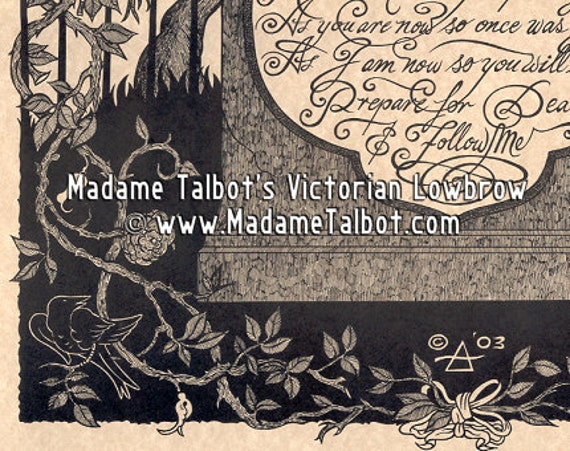 O Death Victorian Tombstone Raven Crows Mourning Funeral Poster - Etsy