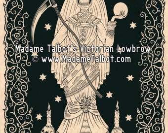 Santa Muerte Saint Death Skeleton Victorian Lowbrow Poster
