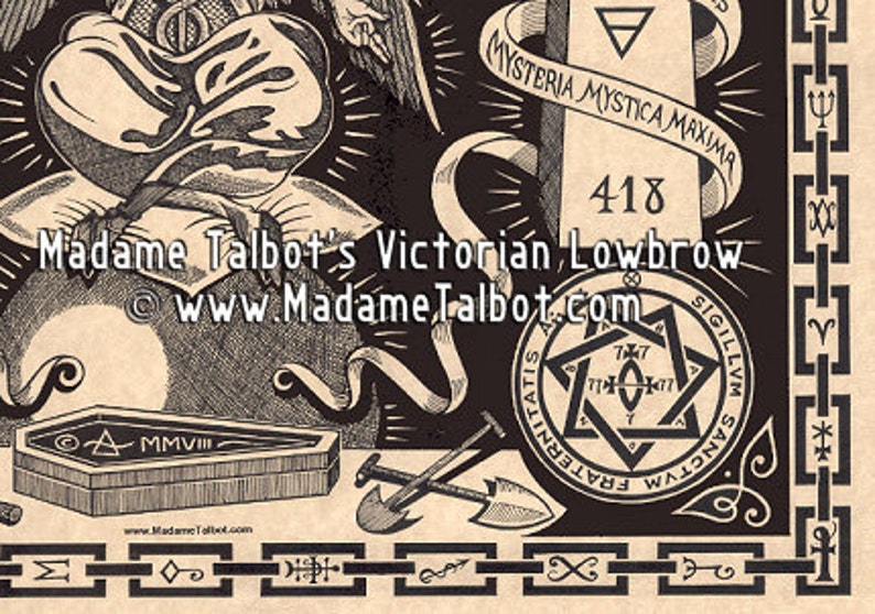 Madame Talbot's Aleister Crowley Baphomet Victorian Lowbrow Occult Magick OTO Poster image 4