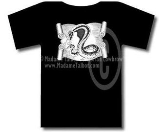 Tattoo Snake and Scroll Black T-Shirt Madame Talbot's Victorian Lowbrow