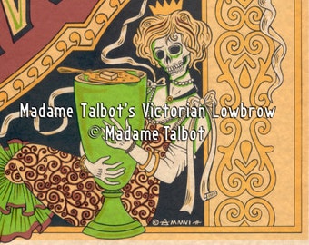 Madame Talbot's Victorian Lowbrow Absinthe Devil Skeleton Poster