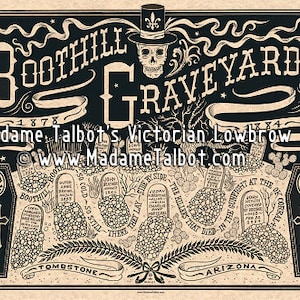 Tombstone Boothill Graveyard Old Wild West Burial Funeral Victorian Lowbrow Poster