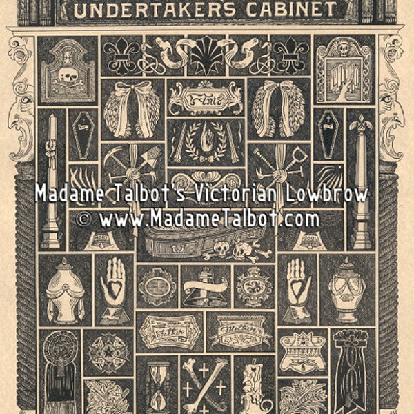 Undertaker Cabinet Poster Dismal Trader Curio Mortician Victorian Lowbrow Poster