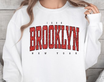 Comfort Colors Brooklyn Sweatshirt: Vintage NYC Travel Gift