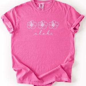 Comfort Colors Aloha Hibiscus T-Shirt: Retro Hawaii Summer Tee