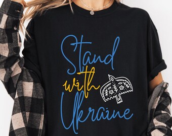 Comfort Colors® I stand with Ukraine Tシャツ、Slava Ukraini Tシャツ、Slava Ukraine Tシャツ、Glory to Ukraine シャツ、Support and Aid Ukraine Tシャツ