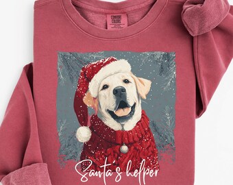 Comfort Colors® Labrador Weihnachten Shirt oder Sweatshirt, Urlaub Hund Mama T-Shirt, süße Labrador Mama Weihnachten Top