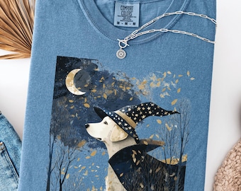 Comfort Colors Halloween Labrador T-Shirt: Spooky Ghost Dog Tee, Autumn Dog Mom Shirt