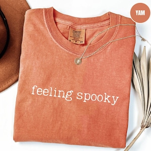 Feeling Spooky T-Shirt, Spooky Season Shirt, Trendy Spooky Ghost, Halloween Party Tee, Fall Shirt, Cute Halloween Costume Comfort Colors Tee
