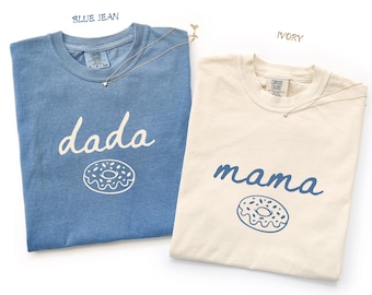 Donut First Birthday Family Shirts • Mama Dada Comfort Colors® Matching Outfits