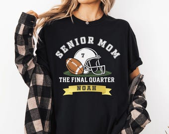 Custom Senior Football Mom T-Shirt: Comfort Colors Personalized Game Day Shirt