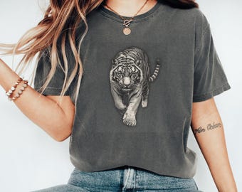 Comfort Colors Tiger T-shirt: Vintage 90s Retro Graphic Tee