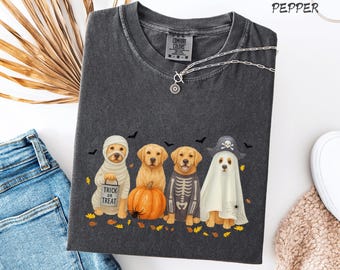 Comfort Colors Halloween Labrador T-Shirt: Spooky Ghost Dog Tee