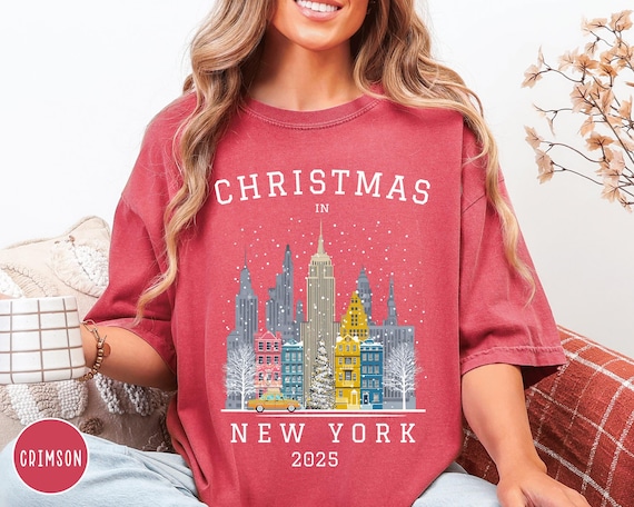 Camiseta de Natal Comfort Colors® New York, Camiseta de Natal em