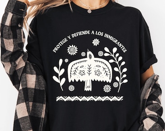 Comfort Colors® Protege y defiende a los inmigrantes T-Shirt, Pro Immigrant T-Shirt, Resist Shirts, Social Justice Shirt, Human Rights Shirt