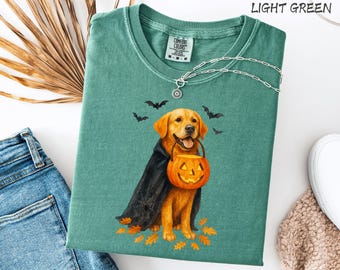 Comfort Colors Halloween Labrador T-Shirt: Spooky Ghost Dog Tee
