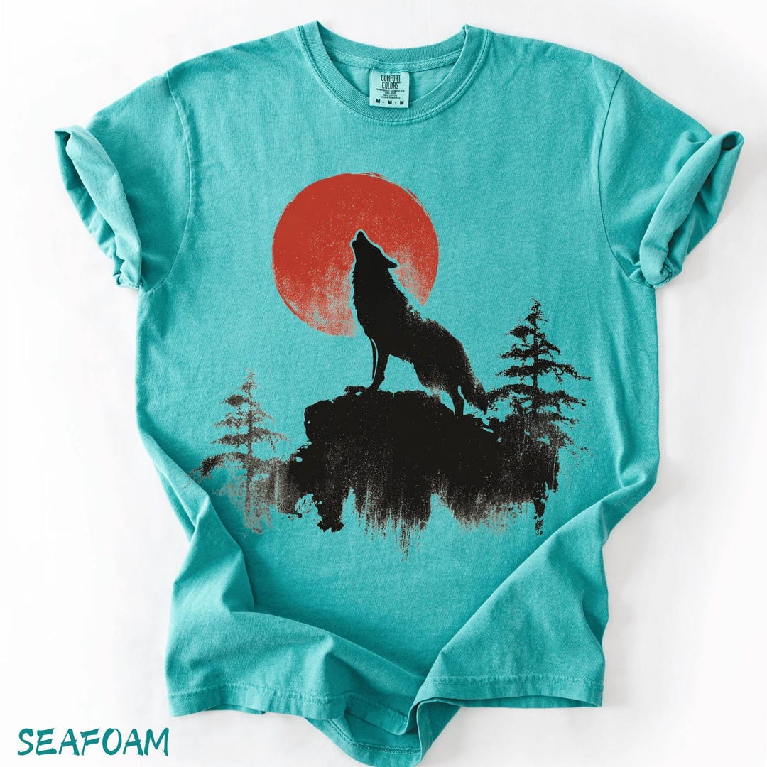 Vintage Wolf Comfort Colors® T-shirt or Sweatshirt, 90s Retro Wolf ...