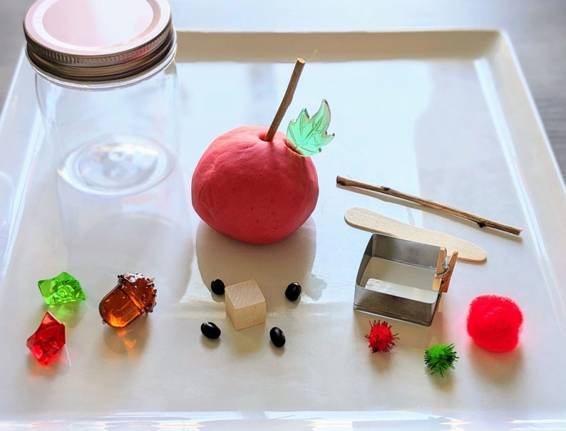 Apple Mini Playdough Kit Natural Ingredients Made to Order Playdough