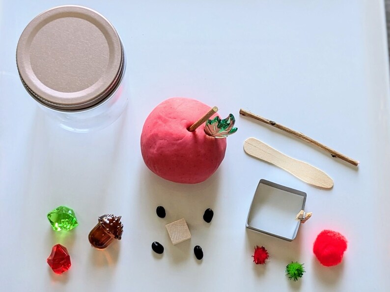 Apple Mini Playdough Kit Natural Ingredients Made to Order Playdough