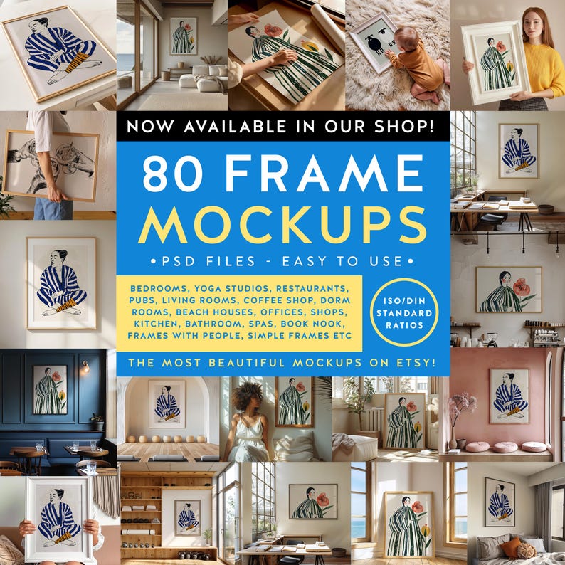 Picture Frame Mockup, Woman, ISO / DIN A Ratio, PSD File