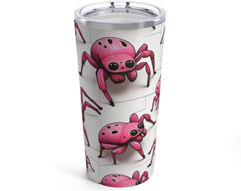 Joli gobelet araignée rose 20 oz, gobelet Halloween, décor araignée, gobelets araignée